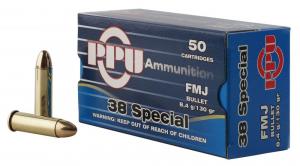 PPU Handgun 38 Special 130 gr Full Metal Jacket (FMJ) 50 Bx/ 10 Cs - PPH38SF PPU Handgun 38 Special 130 gr Full Metal Jacket (FMJ) 50 Bx/ 10 Cs - PPH38SF