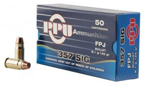 PPU Handgun 357 Sig 125 gr Flat Point Jacketed (FPJ) 50 Bx/ 20 Cs - PPH357S PPU Handgun 357 Sig 125 gr Flat Point Jacketed (FPJ) 50 Bx/ 20 Cs - PPH357S
