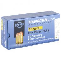 PPU Handgun 45 ACP 230 gr Full Metal Jacket (FMJ) 50 Bx/ 10 Cs - PPH45F