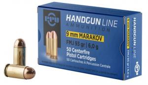 Main product image for PPU Handgun 9x18 Makarov 93 gr Full Metal Jacket (FMJ) 50 Bx/ 20 Cs