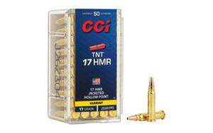 CCI TNT Rimfire Ammunition .17 HMR 17 gr TNT JHP 2550 fps 50/ct