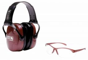 Howard Leight R01727 Woman's Shooting Safety Combo 25 dB Over the Head Dusty Rose/Black Women - 281