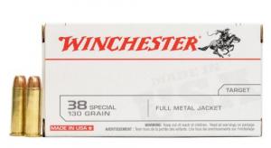 Winchester  USA  38 Spl 130 Grain Full Metal Jacket 100rd box - USA38SPVP
