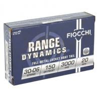 Fiocchi Full Metal Jacket Boat Tail 30-06 Springfield Ammo 20 Round Box - 3006A Fiocchi Full Metal Jacket Boat Tail 30-06 Springfield Ammo 20 Round Box - 3006A