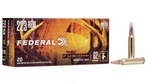 Federal Fusion 223 Remington Ammo 62gr Bonded Soft Point, 20ct Box - F223FS1 Federal Fusion 223 Remington Ammo 62gr Bonded Soft Point, 20ct Box - F223FS1