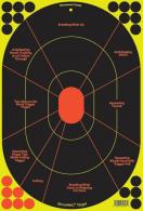 Birchwood Casey 34653 Shoot-N-C Reactive Target Self-Adhesive Paper Black/Yellow/Red 12"x18" Oval Silhouette 100 Pack - 90
