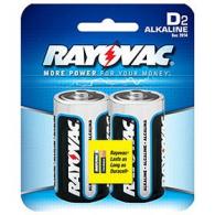 RayoVac 2 Pack Carded Alkaline D Cell Batteries - 8132D