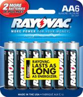 RayoVac 6 Pack Carded Alkaline AA Batteries - 8156E