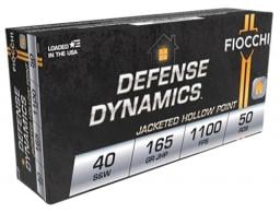 Fiocchi Pistol Shooting Dynamics Hollow Point 40 S&W Ammo 165gr  50 Round Box - 40SWC