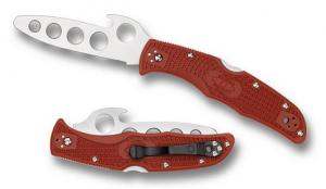 Spyderco Blade/Opener Folder Knife w/Red FRN Handle - C10TRW