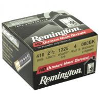Remington Ultimate Home Defense Shotshells 410 ga 2-1/2" 4 plts #000 1225 fps 15/ct - 410B000HD Remington Ultimate Home Defense Shotshells 410 ga 2-1/2" 4 plts #000 1225 fps 15/ct - 410B000HD