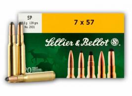 Sellier & Bellot Soft Point 7x57 Mauser Ammo 140gr 20 Round Box - V330902U Sellier & Bellot Soft Point 7x57 Mauser Ammo 140gr 20 Round Box - V330902U