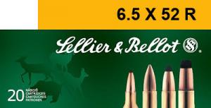 Sellier & Bellot Rifle Ammunition 6.5x52R Ammo  117 gr SP  20rd box - V330552U
