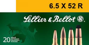 Sellier & Bellot Rifle Ammunition 6.5x52R 117 gr SP 775 fps - 20/box - V330552U