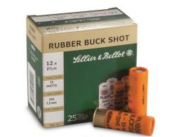 Sellier & Bellot Less Lethal 12 Gauge Ammo Rubber Pellets 25 Round Box - V075232U