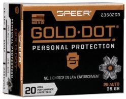 Speer .25 ACP 35 Grain Gold Dot Hollow Point - 23602 Speer .25 ACP 35 Grain Gold Dot Hollow Point - 23602