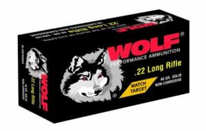 Wolf .22 LR 40 Grain Match Target Solid Round Nose 5000 Rnds - 22MTB Wolf .22 LR 40 Grain Match Target Solid Round Nose 5000 Rnds - 22MTB