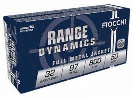 Fiocchi Range Dynamics 32S&WLong 97gr Full Metal Jacket 50 Per Box/20 Case - 32SWLA Fiocchi Range Dynamics 32S&WLong 97gr Full Metal Jacket 50 Per Box/20 Case - 32SWLA