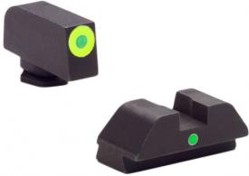AmeriGlo i-Dot Night Sights For Glock 42/43 Steel Green w/Lime Outline Black - GL305