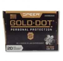Speer 40 S&W 180 Grain Gold Dot Hollow Point - 23962 Speer 40 S&W 180 Grain Gold Dot Hollow Point - 23962