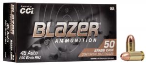 CCI Blazer Brass Ammo 45 ACP 230gr FMJ 50 Round Box - 5230 CCI Blazer Brass Ammo 45 ACP 230gr FMJ 50 Round Box - 5230