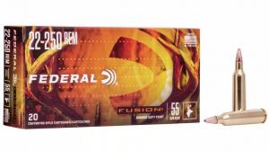 Federal Fusion 20RD 55gr 22-250 Remington - F22250FS1 Federal Fusion 20RD 55gr 22-250 Remington - F22250FS1
