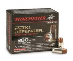 Winchester PDX1 Defender Bonded Jacket Hollow Point 380 ACP Ammo 95gr 20 Round Box - S380PDB Winchester PDX1 Defender Bonded Jacket Hollow Point 380 ACP Ammo 95gr 20 Round Box - S380PDB