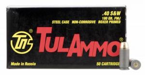 Tulammo TULAMMO 40 Smith & Wesson Full Metal Jacket 180 GR - TA401800 Tulammo TULAMMO 40 Smith & Wesson Full Metal Jacket 180 GR - TA401800