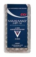 CCI Maxi-Mag+V .22 WMR 30GR Jacketed Hollow Point 50rd box CCI Maxi-Mag+V .22 WMR 30GR Jacketed Hollow Point 50rd box