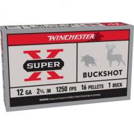 Winchester Super X Buckshot 12 Ga Ammo 2.75" #1 Buck 5 Round Box - XB121 Winchester Super X Buckshot 12 Ga Ammo 2.75" #1 Buck 5 Round Box - XB121