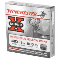 Winchester Super-X 410 Ga. 2 1/2" 1/5 oz Rifled Slug 5rd box - X41RS5 Winchester Super-X 410 Ga. 2 1/2" 1/5 oz Rifled Slug 5rd box - X41RS5