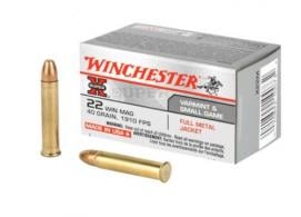 Winchester Super-X 22 Winchester Magnum Ammo 40 Grain Full Metal Jacket, 50ct Box - X22M Winchester Super-X 22 Winchester Magnum Ammo 40 Grain Full Metal Jacket, 50ct Box - X22M