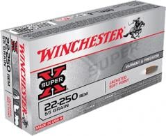 Winchester Super-X 22-250 Remington Ammo 55 Grain Jacketed Soft Point 20rd box - X222501 Winchester Super-X 22-250 Remington Ammo 55 Grain Jacketed Soft Point 20rd box - X222501