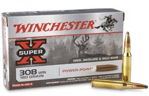 Winchester Super X Power-Point Soft Point 308 Winchester Ammo 180 gr 20 Round Box - X3086 Winchester Super X Power-Point Soft Point 308 Winchester Ammo 180 gr 20 Round Box - X3086