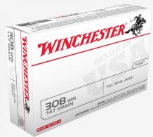 Winchester USA 7.62 NATO308 win 147gr FMJ 20rd box Q3130 | Brass