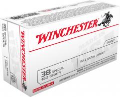 Winchester USA 38 Spl 130gr Full Metal Jacket 50rd box - Q4171 Winchester USA 38 Spl 130gr Full Metal Jacket 50rd box - Q4171