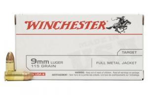 Winchester Full Metal Jacket 9mm Ammo 115 gr 50 Round Box - Q4172
