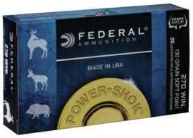 Federal Standard Power-Shok Jacketed Soft Point 270 Winchester Ammo 130 gr 20 Round Box