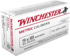 Winchester 9X18MM Makarov Metric 95 Grain Full Metal Jacket