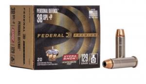 Federal Hydra-Shok Jacketed Hollow Point 20RD 129gr .38 Spc +P - P38HS1 Federal Hydra-Shok Jacketed Hollow Point 20RD 129gr .38 Spc +P - P38HS1