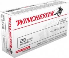 Winchester .25 ACP 50 Grain Full Metal Jacket