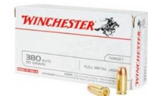 Winchester USA .380 ACP 95 Grain Full Metal Jacket 50rd box