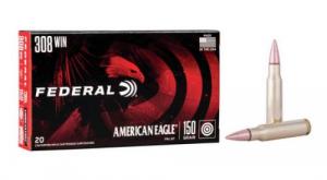 Federal American Eagle Full Metal Jacket Boat Tail 308 Winchester Ammo 150gr 20 Round Box - AE308D Federal American Eagle Full Metal Jacket Boat Tail 308 Winchester Ammo 150gr 20 Round Box - AE308D