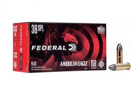 Federal American Eagle Ammo 38 Special 158gr Lead Round Nose 50 Round Box - AE38B Federal American Eagle Ammo 38 Special 158gr Lead Round Nose 50 Round Box - AE38B