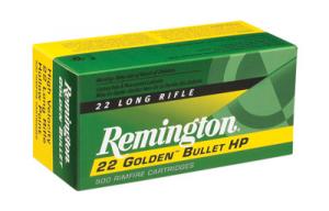 Main product image for Remington Ammunition 21008 Golden Bullet 22 LR 36 gr Plated Hollow Point 50 Bx/ 100 Cs