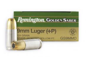Remington Golden Saber 9MM +P 124 Grain Brass Jacketed Hollo - GS9MMD