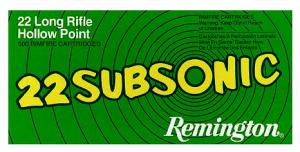 Remington Ammunition Subsonic 22 LR 38 gr Hollow Point (HP) 50 Bx/ 100 Cs - SUB22HP Remington Ammunition Subsonic 22 LR 38 gr Hollow Point (HP) 50 Bx/ 100 Cs - SUB22HP