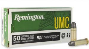 Remington UMC 38 Spl 158 Grain Round Nose 50rd box - L38S5