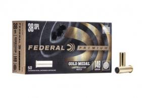 Federal Gold Medal Lead Wadcutter Match 50RD 148gr .38 Spc - GM38A Federal Gold Medal Lead Wadcutter Match 50RD 148gr .38 Spc - GM38A