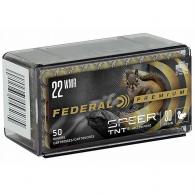 Federal Premium Speer TNT Hollow Point 22 Mag Ammo 30gr 50 Round Box - P765 Federal Premium Speer TNT Hollow Point 22 Mag Ammo 30gr 50 Round Box - P765